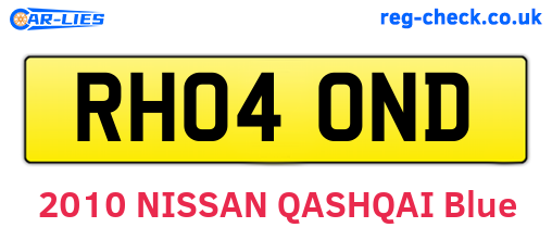 RH04OND are the vehicle registration plates.