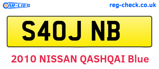S40JNB are the vehicle registration plates.