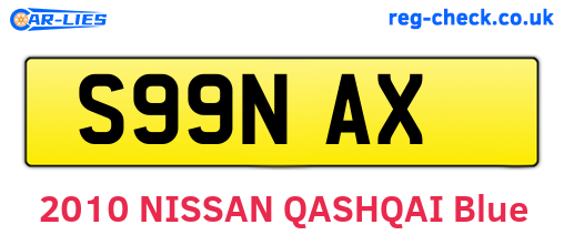 S99NAX are the vehicle registration plates.