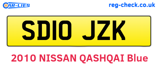 SD10JZK are the vehicle registration plates.