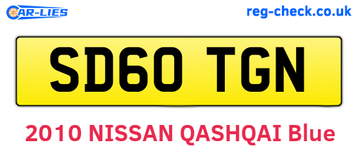 SD60TGN are the vehicle registration plates.