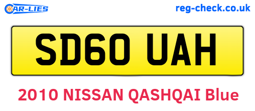 SD60UAH are the vehicle registration plates.