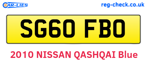 SG60FBO are the vehicle registration plates.