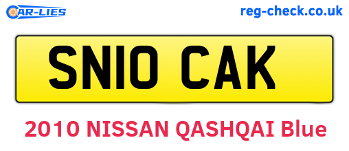 SN10CAK are the vehicle registration plates.