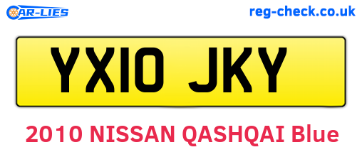 YX10JKY are the vehicle registration plates.
