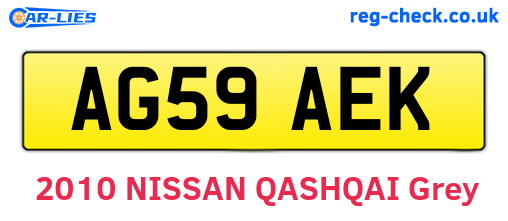 AG59AEK are the vehicle registration plates.