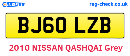 BJ60LZB are the vehicle registration plates.