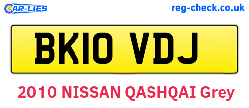BK10VDJ are the vehicle registration plates.