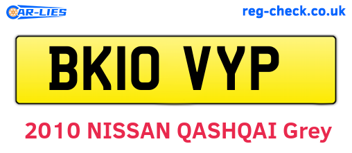 BK10VYP are the vehicle registration plates.