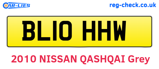 BL10HHW are the vehicle registration plates.
