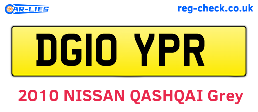 DG10YPR are the vehicle registration plates.
