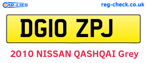 DG10ZPJ are the vehicle registration plates.