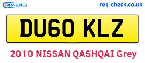 DU60KLZ are the vehicle registration plates.