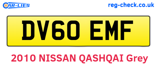 DV60EMF are the vehicle registration plates.