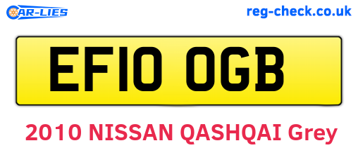 EF10OGB are the vehicle registration plates.