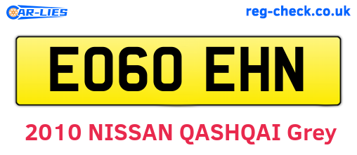 EO60EHN are the vehicle registration plates.