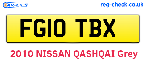 FG10TBX are the vehicle registration plates.