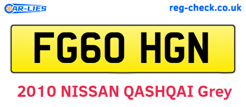 FG60HGN are the vehicle registration plates.