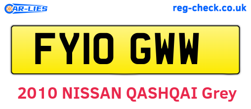 FY10GWW are the vehicle registration plates.