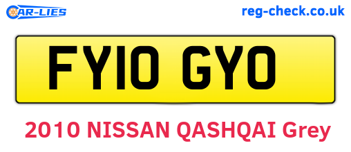 FY10GYO are the vehicle registration plates.
