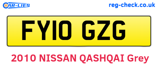 FY10GZG are the vehicle registration plates.