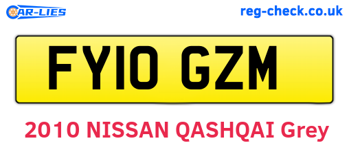 FY10GZM are the vehicle registration plates.