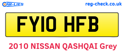 FY10HFB are the vehicle registration plates.