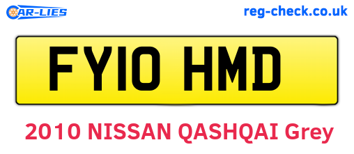 FY10HMD are the vehicle registration plates.