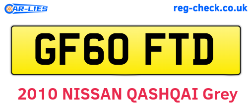 GF60FTD are the vehicle registration plates.