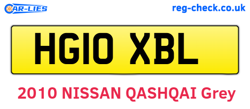 HG10XBL are the vehicle registration plates.