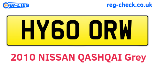 HY60ORW are the vehicle registration plates.