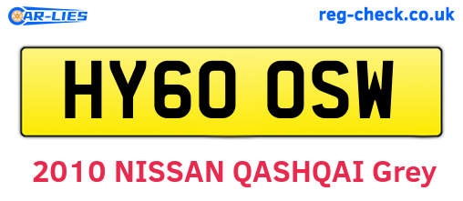 HY60OSW are the vehicle registration plates.
