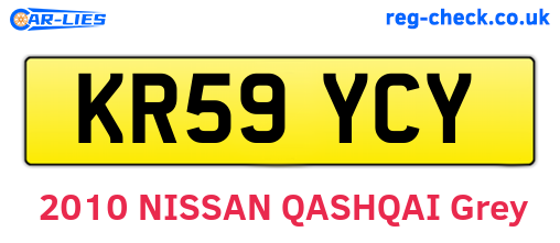 KR59YCY are the vehicle registration plates.