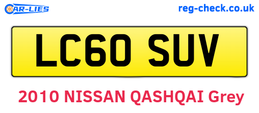 LC60SUV are the vehicle registration plates.