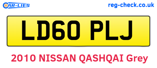 LD60PLJ are the vehicle registration plates.