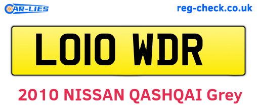 LO10WDR are the vehicle registration plates.