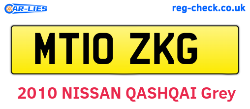 MT10ZKG are the vehicle registration plates.