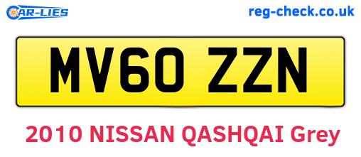 MV60ZZN are the vehicle registration plates.