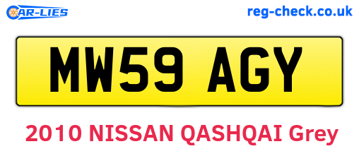 MW59AGY are the vehicle registration plates.