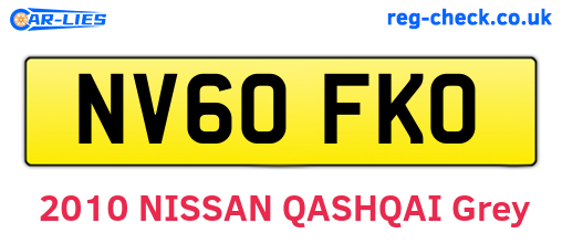 NV60FKO are the vehicle registration plates.