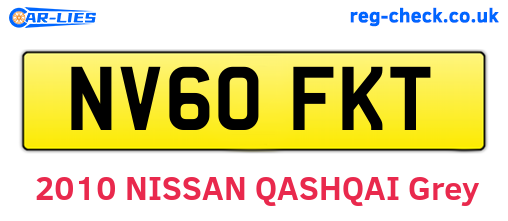 NV60FKT are the vehicle registration plates.