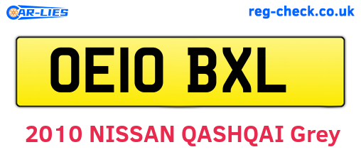 OE10BXL are the vehicle registration plates.