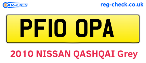 PF10OPA are the vehicle registration plates.