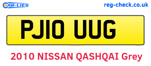 PJ10UUG are the vehicle registration plates.