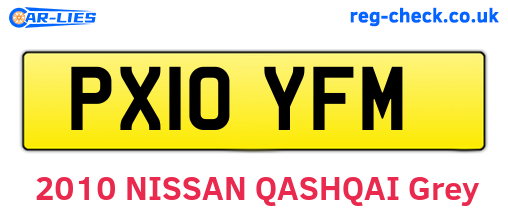 PX10YFM are the vehicle registration plates.