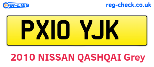 PX10YJK are the vehicle registration plates.