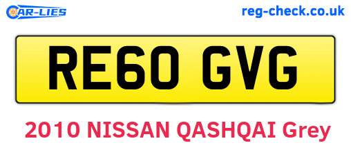 RE60GVG are the vehicle registration plates.