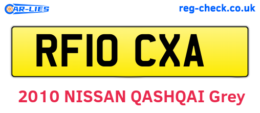 RF10CXA are the vehicle registration plates.