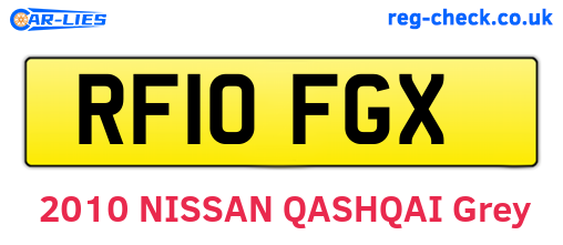 RF10FGX are the vehicle registration plates.