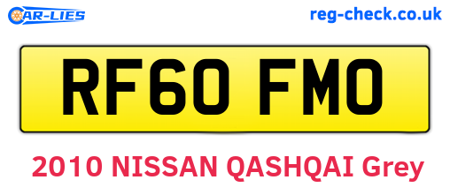 RF60FMO are the vehicle registration plates.